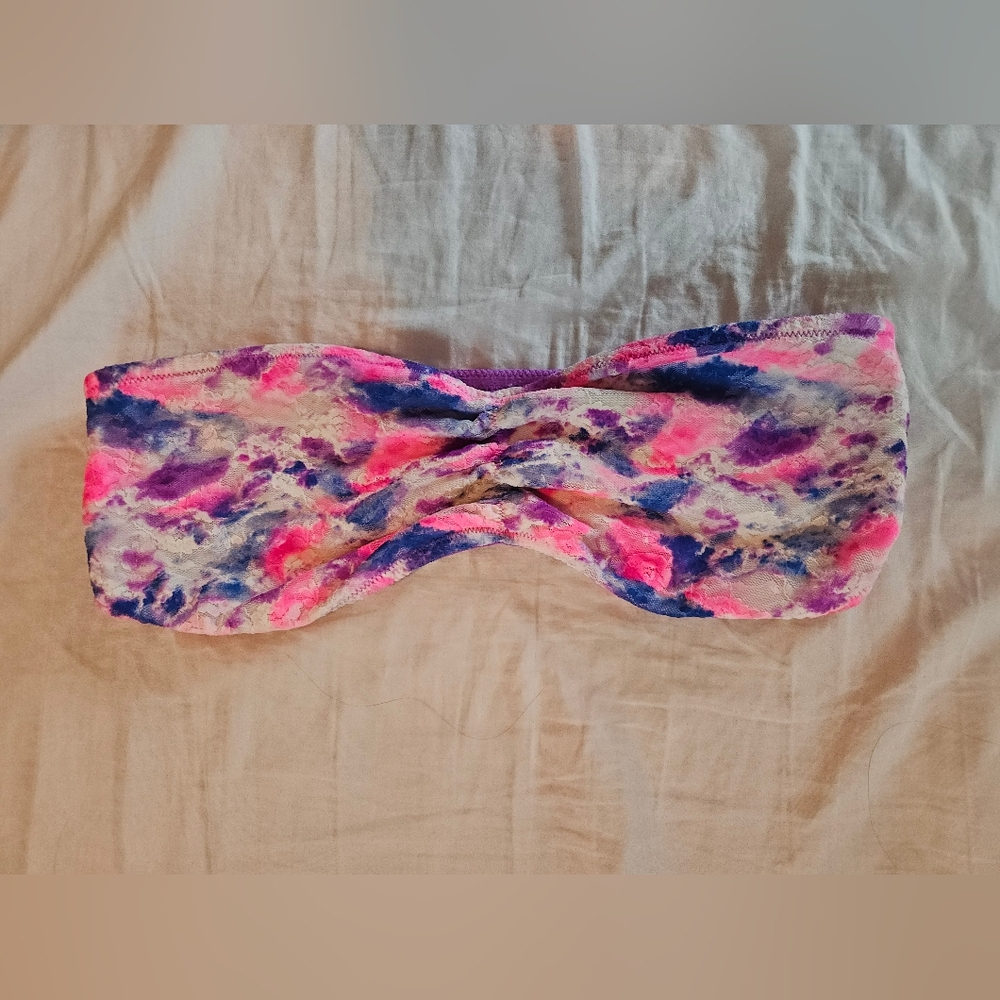 PINK Victoria's Secret Multicolor Tie-Dye Bandeau - Pink, Purple, Blue